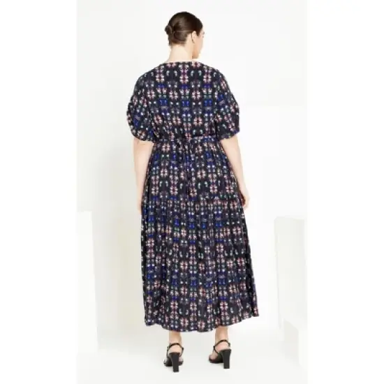 Women's Plus Size Val Print Dress - navy butterfly | AVENUE image {1}