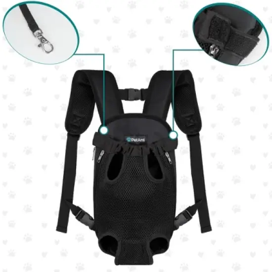 PetAmi Dog Carrier Backpack, Adjustable Ventilated Front Chest Sling Bag, Hiking Camping Travel Pet Puppy Cat image {4}