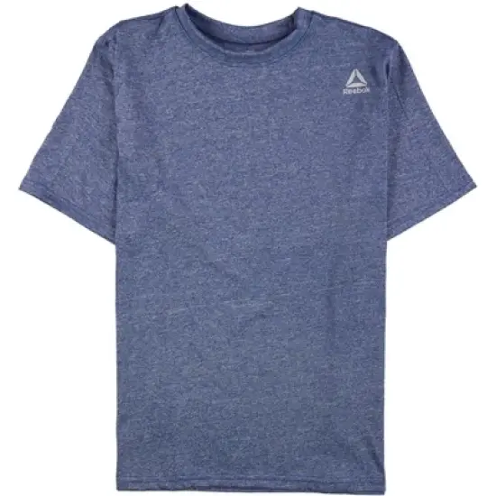 Reebok Mens Heathered Crew Neck Performance Basic T-Shirt, Blue, XX-Large image {1}