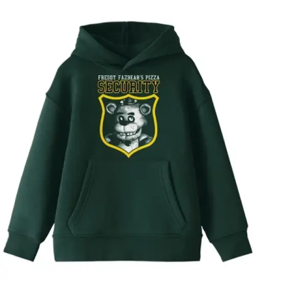 Five Nights at Freddy's Fazbear's Pizza Security Youth Forest Green Hoodie image {4}