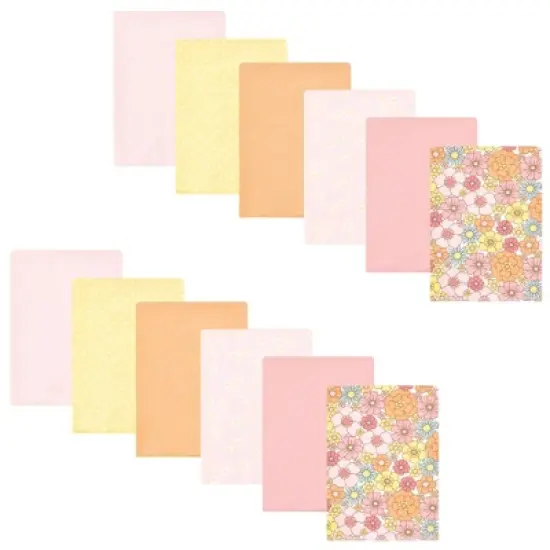 Hudson Baby Infant Girl Cotton Flannel Burp Cloths Bundle, Peace Love Flowers, One Size image {8}