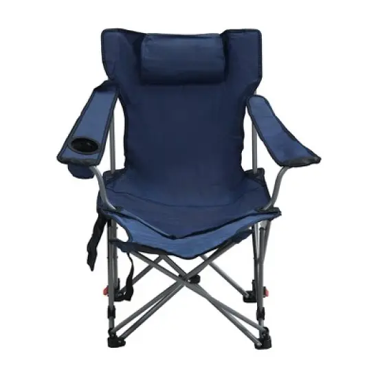 Sevobal Outdoor Portable Chairs Adjustable Reclining Camping Chair with Side Pockets and Cup Holder for Lawn and Patio, Dark Blue, 44.9"*20.9"*35.4" image {4}