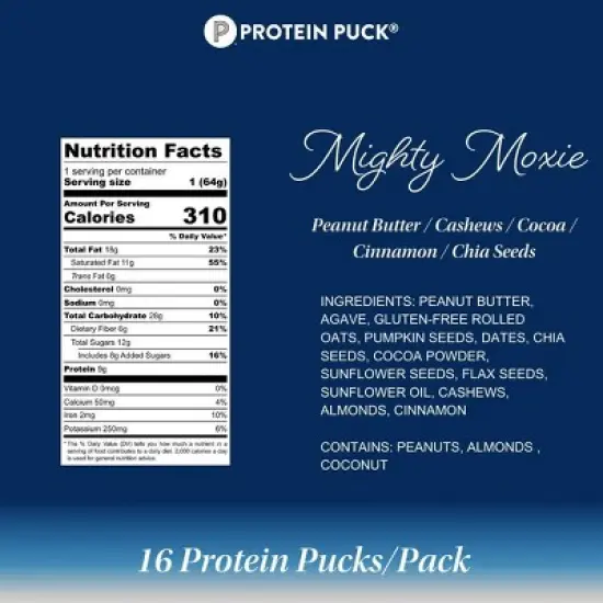 Protein Puck Mighty Moxie Nutrition Bars - Cocoa Cinnamon - 2.25oz image {2}
