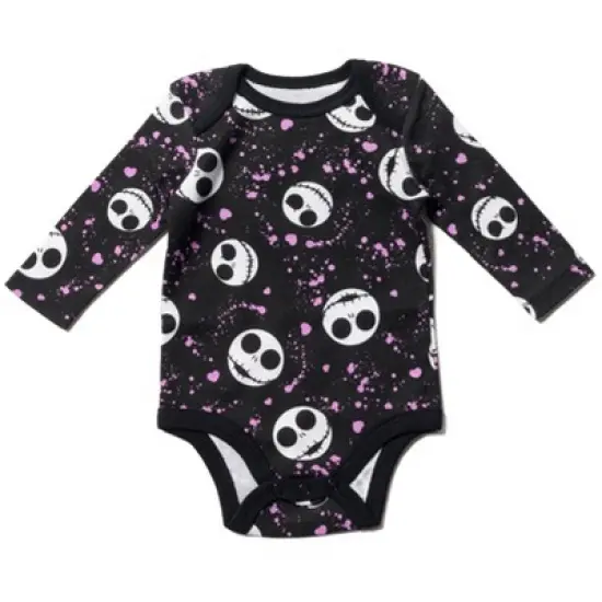 Disney Nightmare Before Christmas Zero Sally Jack Skellington Baby Girls 3 Pack Bodysuits Newborn to Infant  image {3}
