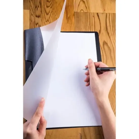 Juvale 10 Pack Clear Report Covers with Sliding Bar and Swing Clip for Letter Size Documents, Presentation, Black, 9x11 inches image {2}