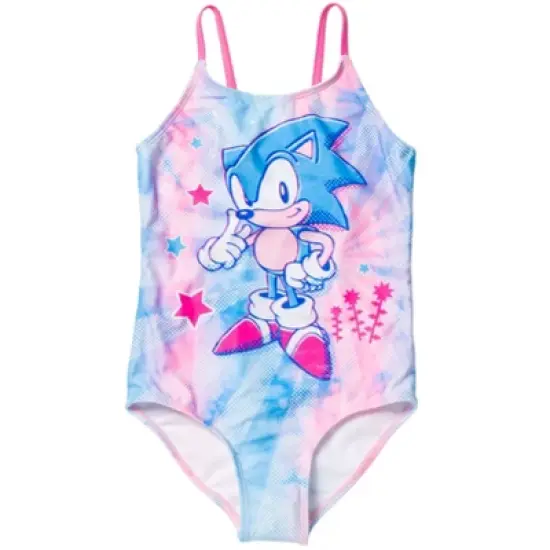 SEGA Sonic the Hedgehog Girls One Piece Bathing Suit Little Kid to Big Kid image {8}