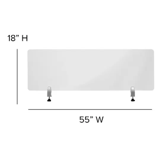 Emma and Oliver Clear Acrylic Desk Partition (Hardware Included) image {3}