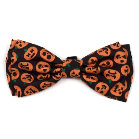 The Worthy Dog Jack-O-Lantern Bow Tie Adjustable Collar Attachment Accessory image {2}