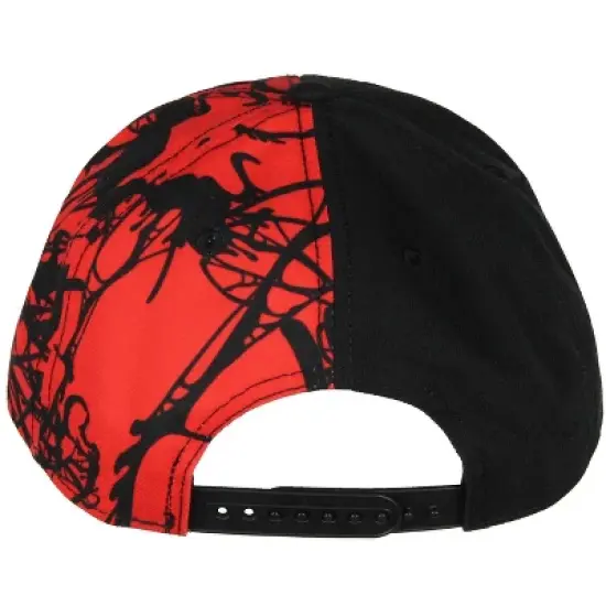 Marvel Comics Venom Carnage Split Face Embroidered Flat Bill Snapback Hat Black image {3}
