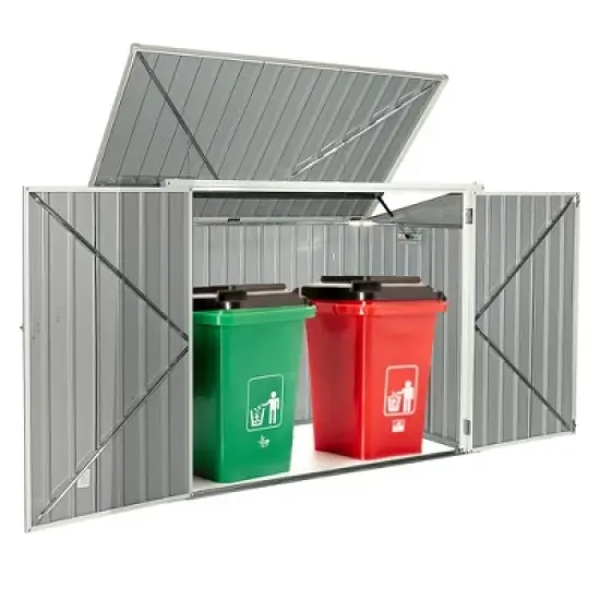 Costway 6x3FT Horizontal Storage Shed 68 Cubic Feet for Garbage Cans Tools Accessories image {7}