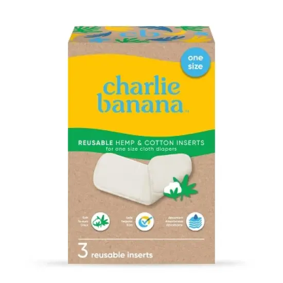 Charlie Banana Hemp Reusable Diaper Inserts - 3ct image {2}