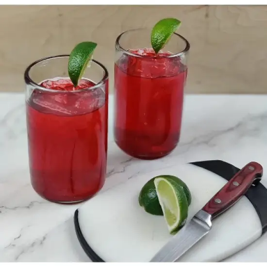 Dos Sue&ntilde;os Mexican Hand Blown  Drinking Glasses - Natural - 14oz - Set of 6 image {3}