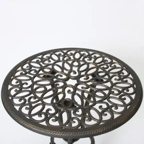 SKRAN Set of 3 Outdoor Bistro Set,Outdoor Rust-Resistant Cast Aluminum Bistro Set with 2 Chairs  for Park Yard & Garden image {5}