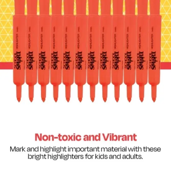School Smart Tank Style Highlighters, Chisel Tip, Orange, Pack of 12 image {2}