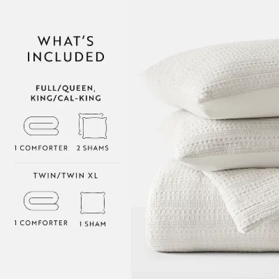 Waffle Textured Comforter Set All Season Down-Alternative Ultra Soft Puffy Bedding - Becky Cameron image {11}