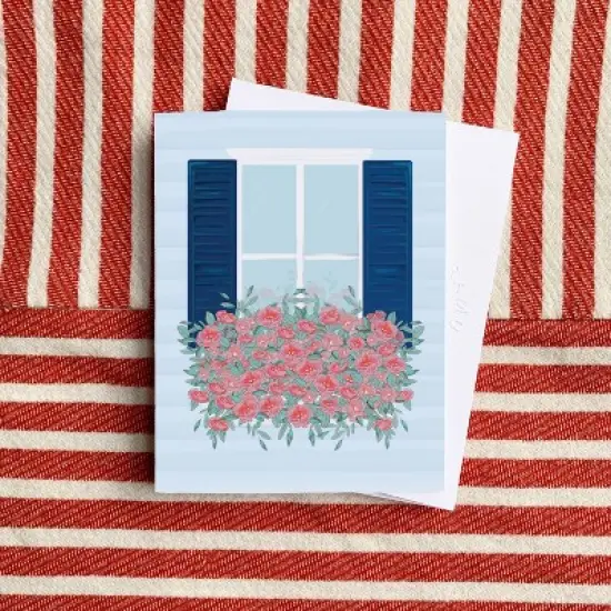 Tote Bag 3" x 3" 50-Sheet Sticky Notes (2-Pack) & Window Peonies Greeting Card Combo by Ramus & Co image {2}
