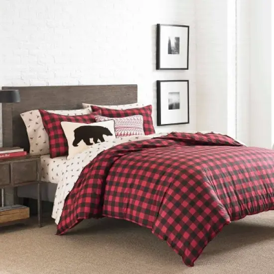 Mountain Plaid Duvet Cover And Sham Set Red - Eddie Bauer&reg; image {1}