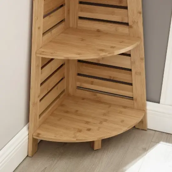 Bracken Bamboo Corner Shelf Natural - Linon image {7}