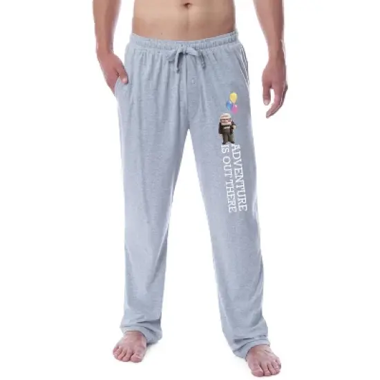 Disney Mens' Up Movie Film Carl Adventure Is Out There Sleep Pajama Pants Grey image {3}