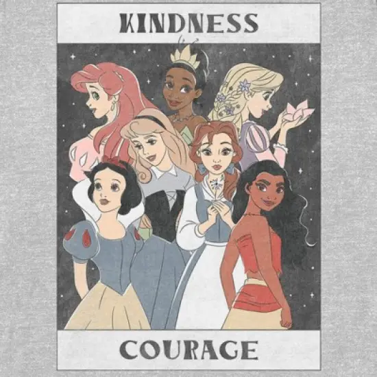 Women's Disney Princesses Kindness and Courage Poster T-Shirt image {1}