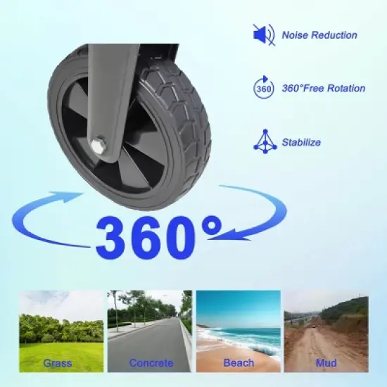 Mini Folding Wagon Garden Shopping Beach Cart (black+yellow) image {5}