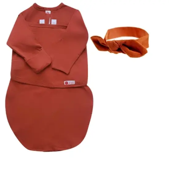 embe Newborn Long Sleeve Swaddle Sack and Bow Headband Set (0-3 months) image {6}