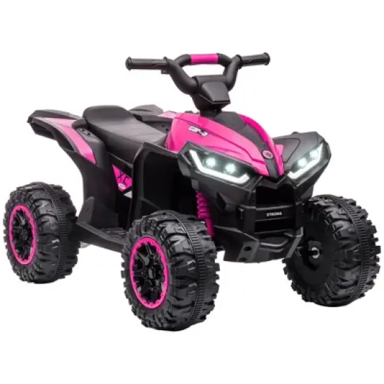 Aosom 12V Kids ATV Quad Car with Forward & Backward Function, Four Wheeler for Kids with Wear-Resistant Wheels, Music image {6}