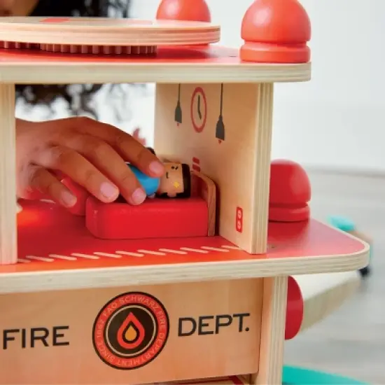 FAO Schwarz Rescue Responders Wooden Fire Station Playset - 21pcs image {2}