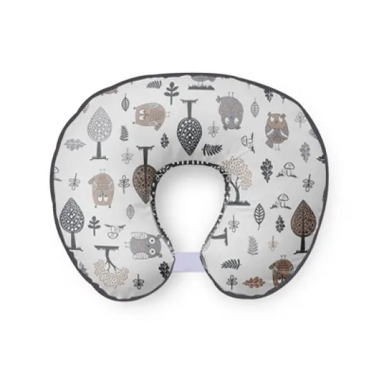 Bacati - 3 pc Owls Beige/Gray Neutral Hugster Feeding & Infant Support Nursing Pillow image {4}