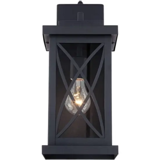 John Timberland Woodland Park Outdoor Wall Light Fixture Black Dusk To Dawn 15" Clear Glass for Post Exterior Barn Deck House Porch Yard Patio Home image {5}