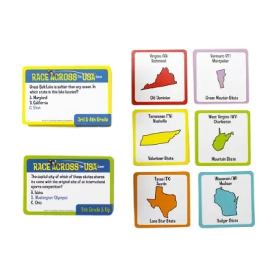 University Games Race Across the USA Scholastic Board Game: Educational Focus Geography, 2-4 Players, 30-Minute Play image {5}