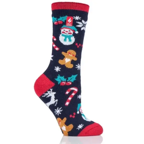 Heat Holders Lite Women's Lite Carol Festive Christmas Crew Sock  Assorted Us 5-9| Size Women's 5-9 - Festive Christmas image {1}
