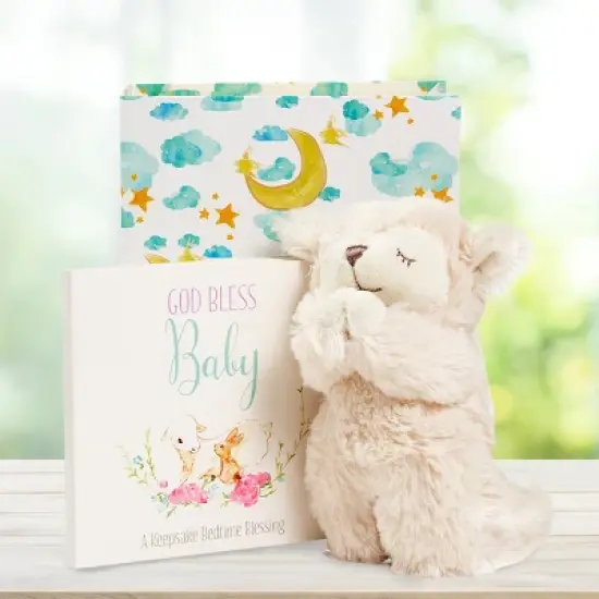Tickle & Main Baby Praying Musical Lamb and Prayer Book Gift Set in Keepsake Box, Baptism Gifts for Girls & Boys image {1}