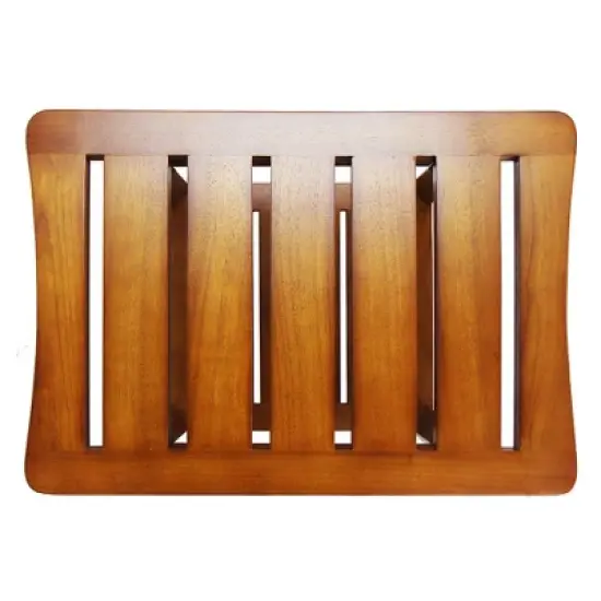 Oceanstar Solid Wood Spa Bench with Storage Shelf, Teak Color Finish image {3}