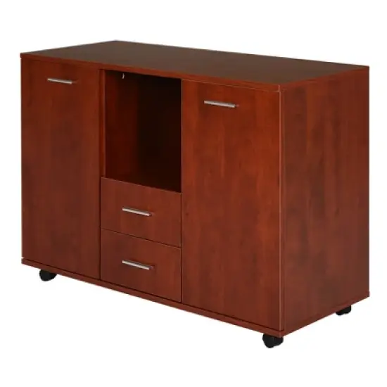 Vinsetto Multifunction Office Filing Cabinet Printer Stand with 2 Drawers, 2 Shelves, & Smooth Counter Surface image {9}
