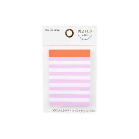 Noted by Post-it Mini List Notes, Purple & White Sticky Notes: To Do List, Post Its, Office Supplies, 4 x 9 Inches image {9}
