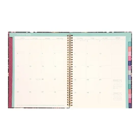 greenroom Planner 2026 Weekly/Monthly 8.5"x10.75" Large Hardcover Midnight Wildflower image {3}