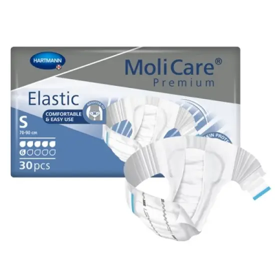 MoliCare Premium Elastic 6D Incontinence Brief, Unisex, Small, 30 Count, 1 Pack image {3}