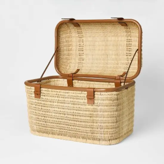 21" Woven Rattan Storage Trunk Brown - Threshold&trade; designed with Studio McGee image {2}