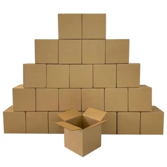 UOFFICE Pack of 25 Corrugated Boxes 8" x 8" x 8" Cube Shipping Box Cartons image {5}