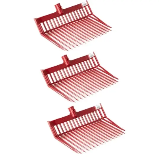 Little Giant PDF103RED 13 Inch DuraFork Polycarbonate Attachable Pitchfork Tool Replacement Head with Angled Tines, Red (3 Pack) image {2}