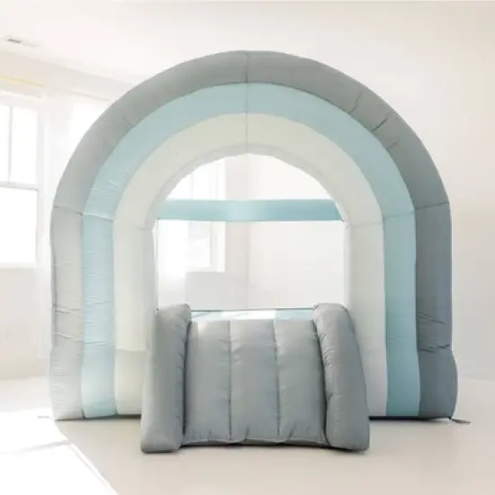 SMOL 8' x 8' Inflatable Bounce House - Blue Rainbow image {1}