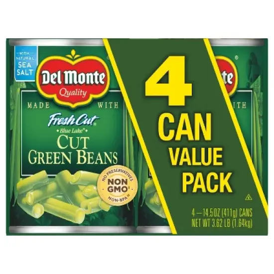 Del Monte Cut Green Beans 4 pk image {2}