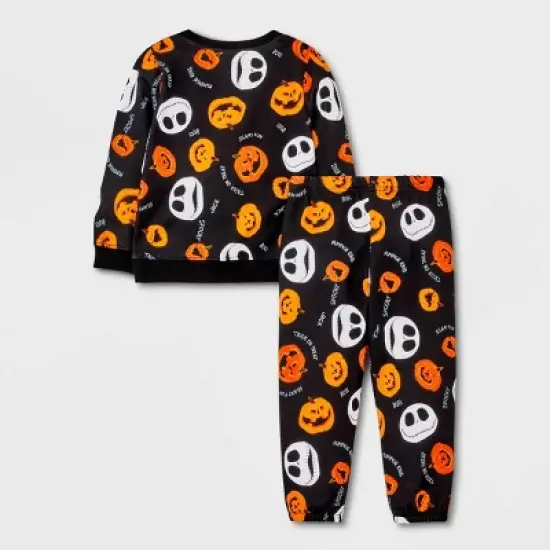 Toddler The Nightmare Before Christmas Halloween Fleece Top and Bottom Set - Black image {1}