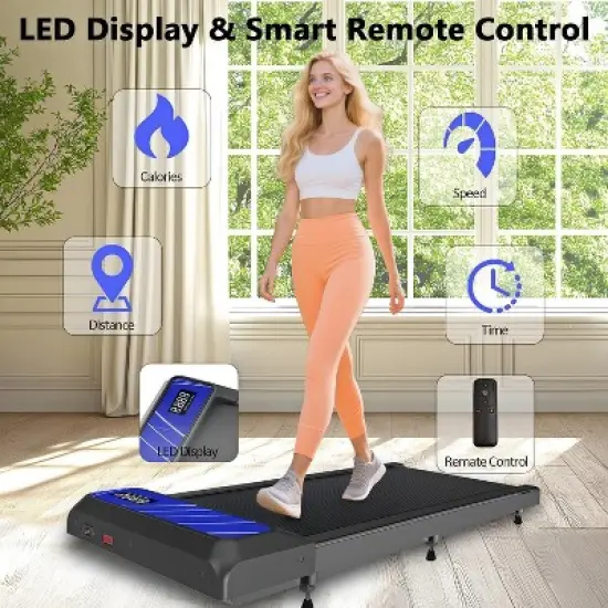 MAICIFI Walking Pad Treadmill, Under Desk Treadmills with Incline for Home Office,2.5 HP Portable Walking Machine, Remote Control, LED Display image {2}