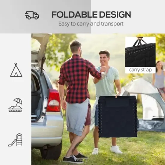 TIRAMISUBEST 5-Position Reclining Chaise Lounge Set - Outdoor Folding Chair with Padded Seat, Headrest & Side Pocket (Black) image {9}