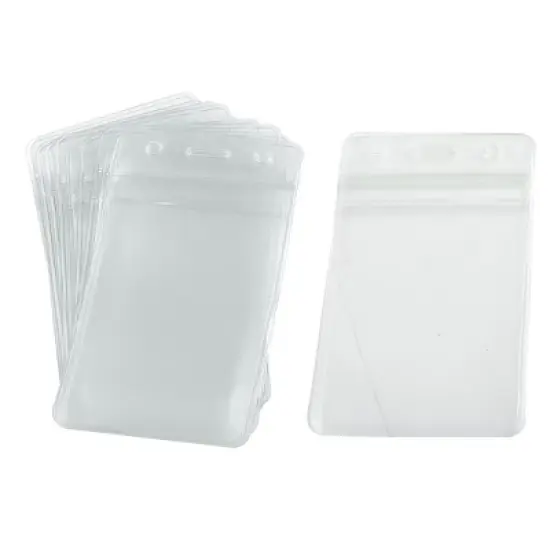 Unique Bargains Soft Plastic Vertical Business ID Card Badge Holders 10 Pcs image {4}