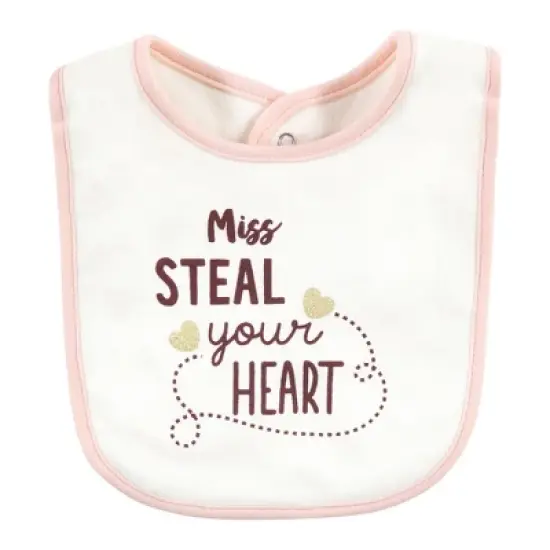 Hudson Baby Infant Girls Cotton Bibs, Mommys Bestie, One Size image {4}