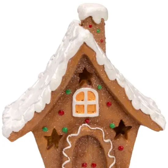 Northlight LED Lighted Gingerbread House with Star Windows Christmas Decoration - 7.25" image {4}
