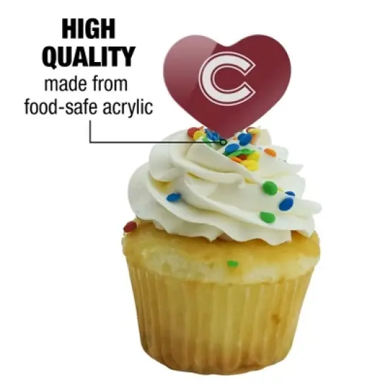 Colgate University Primary Logo Heart Love Cupcake Picks Toppers Decoration Set of 6 image {2}